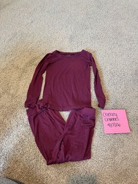 Little Sleepies Long Sleeve Pajama Set - Burgundy